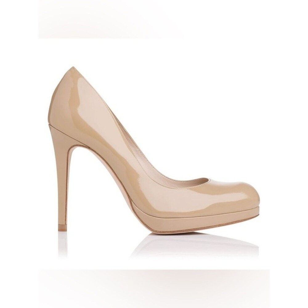 LK Bennett Sledge Patent Platform Courts Heels in Trench size 39 (US 8.5)